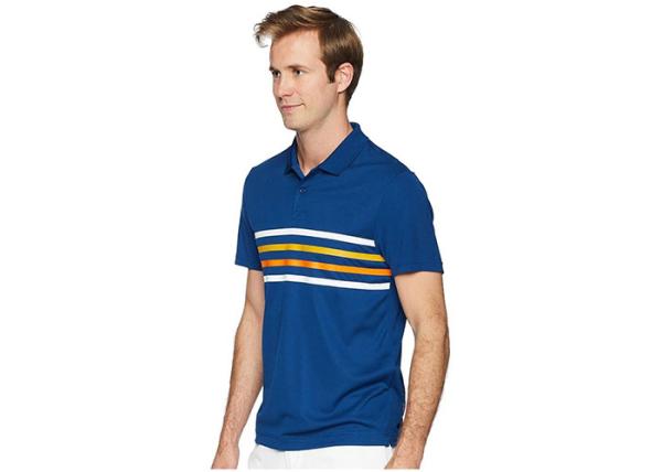 Polyester Men's Polo Shirts Design Bicolor Contrast Bands Knit Cuffs