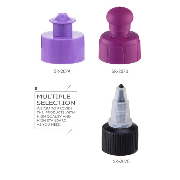 Customized plastic bottle cap for water top screw cap 24mm 28mm SR-207A