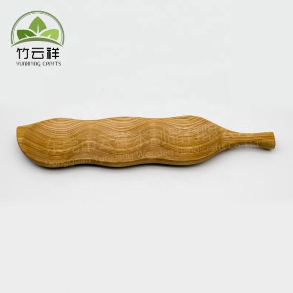 Wooden Serving Tray Platter with Leaf Design Serveware Kitchen Accessories Good For Organize Cake Or Fruits