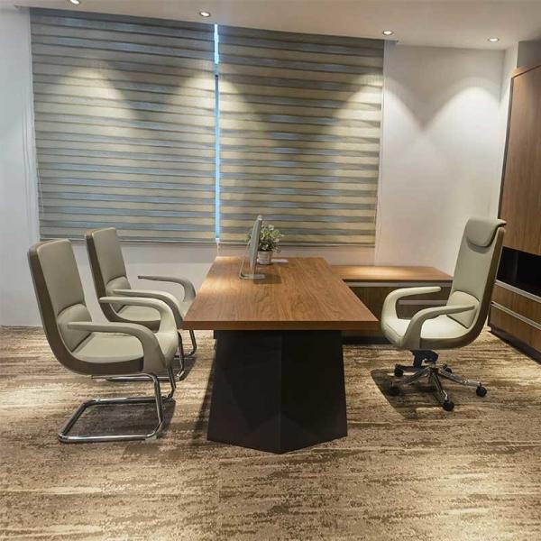 Luxury Executive Office Desk L-Shaped Boss Table with Customizable Colors and Melamine Board 2500*2000*750HMM