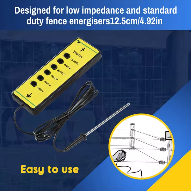 6000V Electric Fence Tester High Voltage Portable Non Contact Voltage Tester With Bright Green Shell