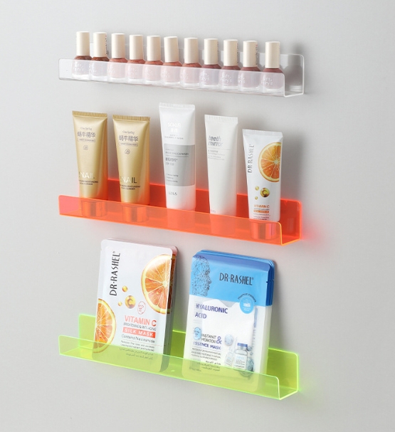 High Quality U-Shaped Transparent Acrylic Wall Shelf Single-Tier Fluorescent Display Storage Rack