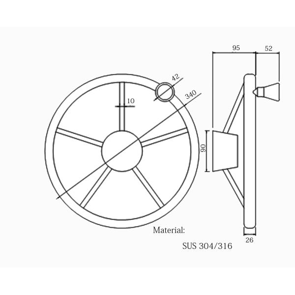Nautical Sailboat Steering Wheel Great Rust Resistance In Diameter Of 10mm