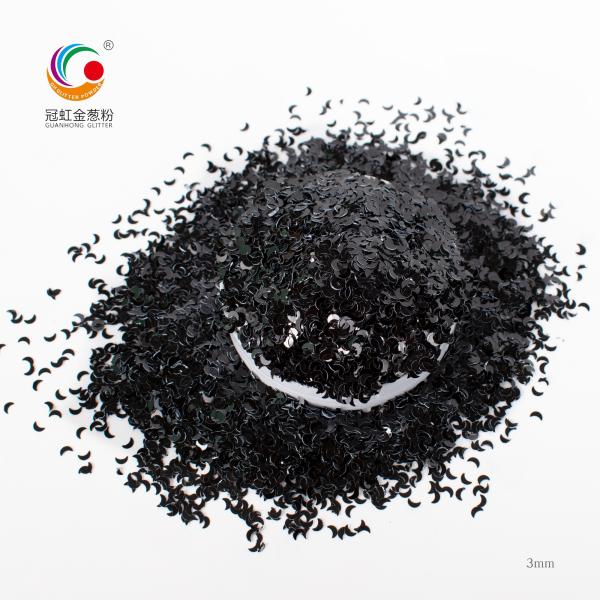 Oily Nail Polish Loose Bulk Chunky Glitter Black Orange Pink PET Powder OEM