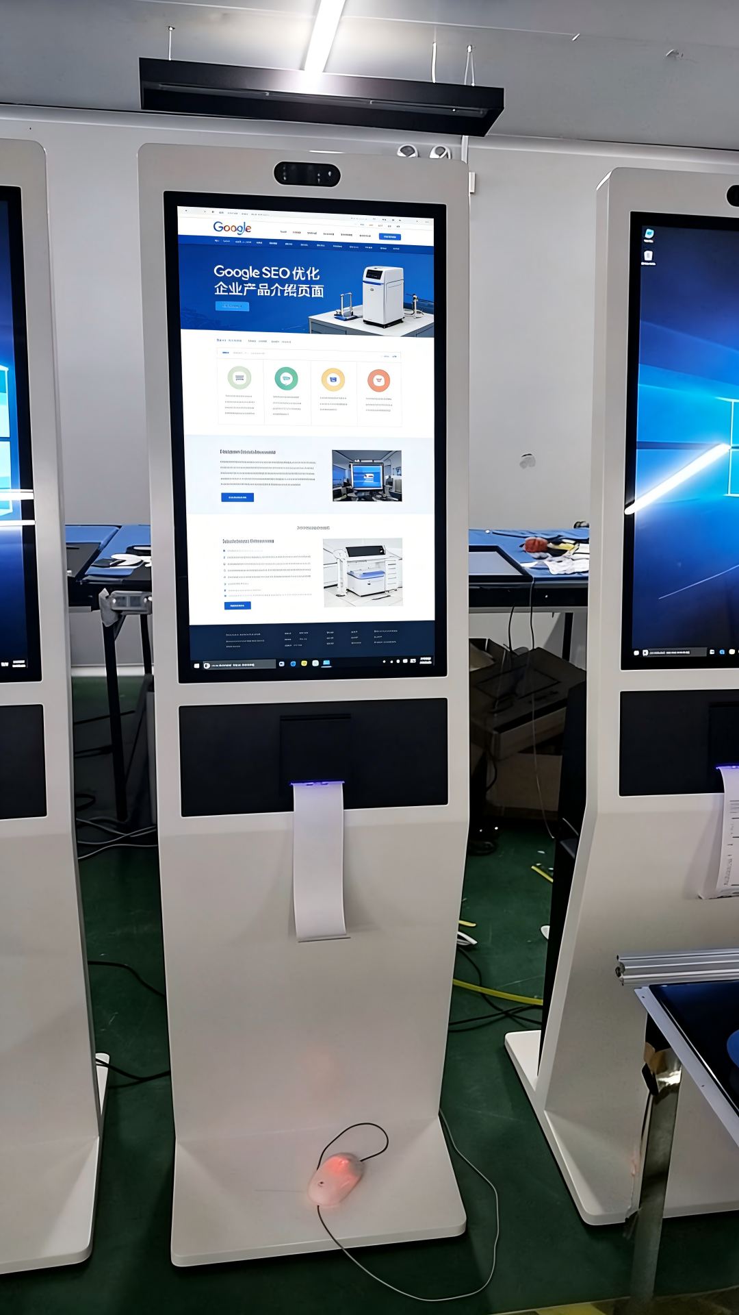 Quad-core 2.0 GHz Processor Digital Interactive Kiosk Display Offering 89 Degree