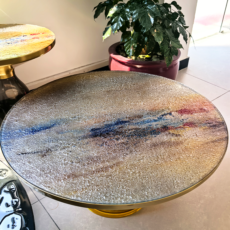 Artistic Fused Glass Coffee Table | Bring Flowing Light & Luxury To Your Space