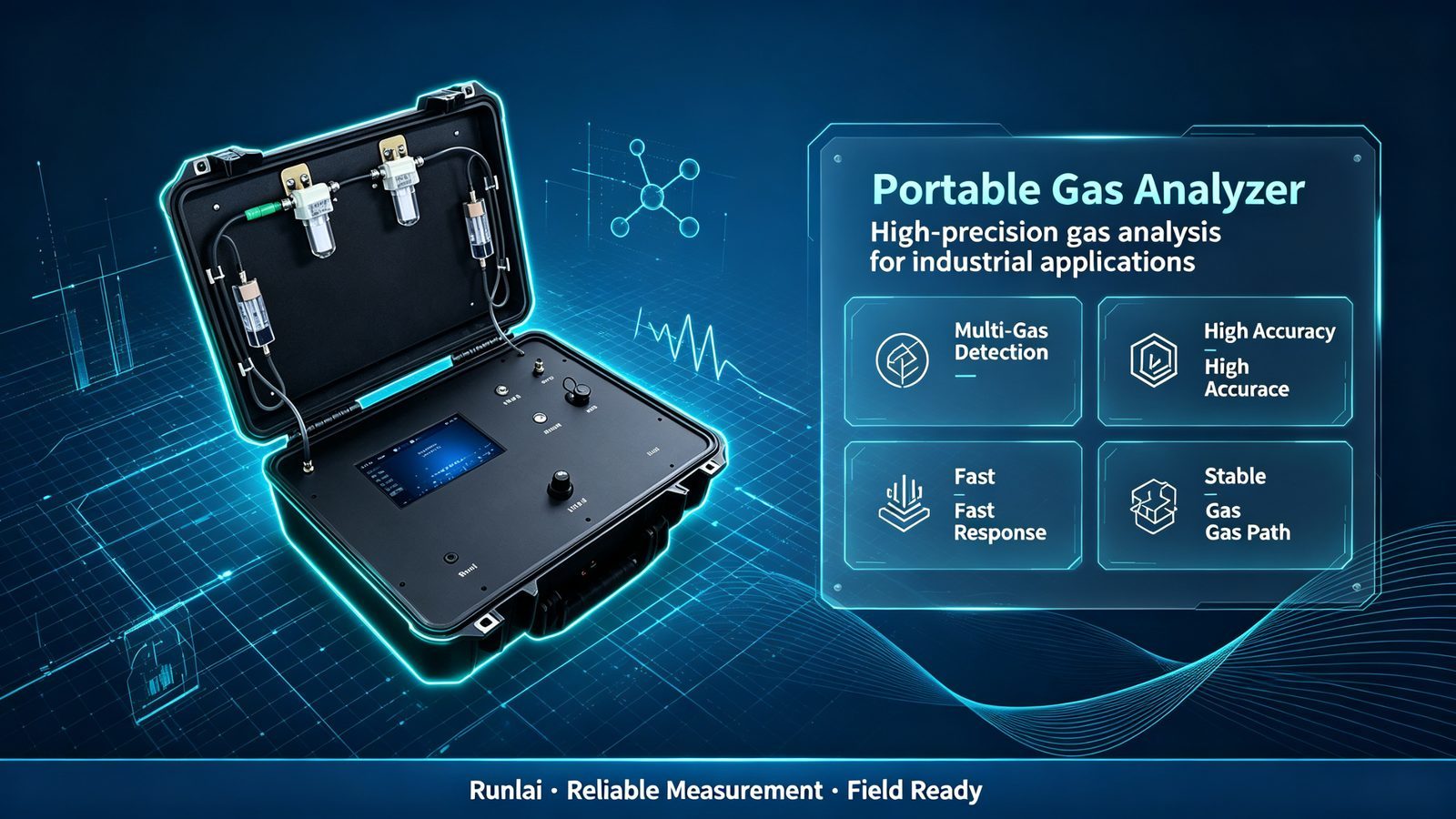 Portable Metal Multi Gas Tester CH4 CO CO2 Analyzer Gas Detector Device Customizable