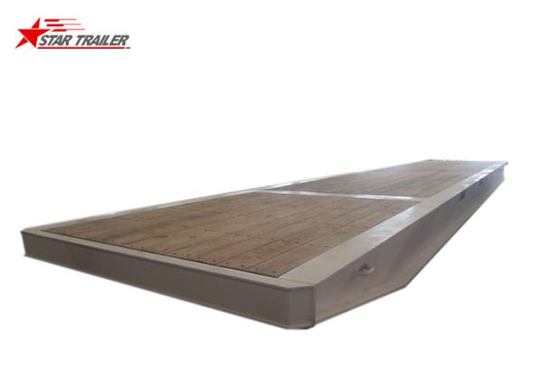 Bulk Cargo Transport Flatbed Roro Trailer With 2 Rocker Arms Lowered Box Construction