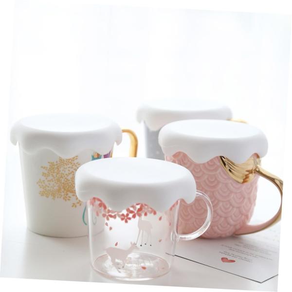 Силиконовые крышки стаканов набор снежного покрытия питьевой горшок антипылевой герметичные крышки кружки для горячего и холодного напитка Силиконовый горячий крышка стакана