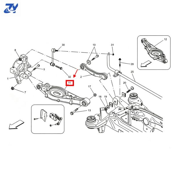 For Maserati Levante Original Parts Rear Suspension Control Arm OE 670037293 670106331