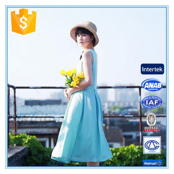 Новейший стиль простой без рукав шифон дизайн однокомнатный летнее платье для леди