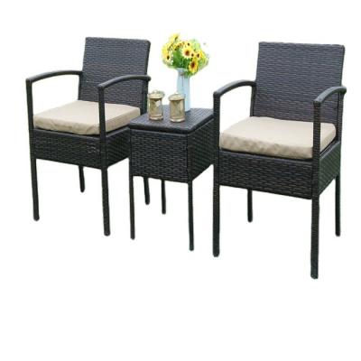 Todos os climas Rattan Bistro Conjunto Patio Mesa Patio Mesa e cadeira Mobiliário exterior Sofá de jardim