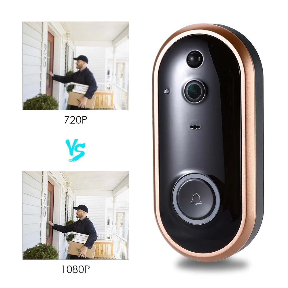 Объектив аудио 166° канала дверного звонока 2 wifi 3MP 720P умный видео- ультра широкоформатный