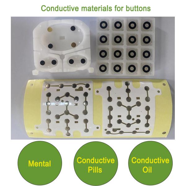 Heavy Machinery Rubber Keypad Membrane Switch For Fuel Dispenser Silica Gel Dies