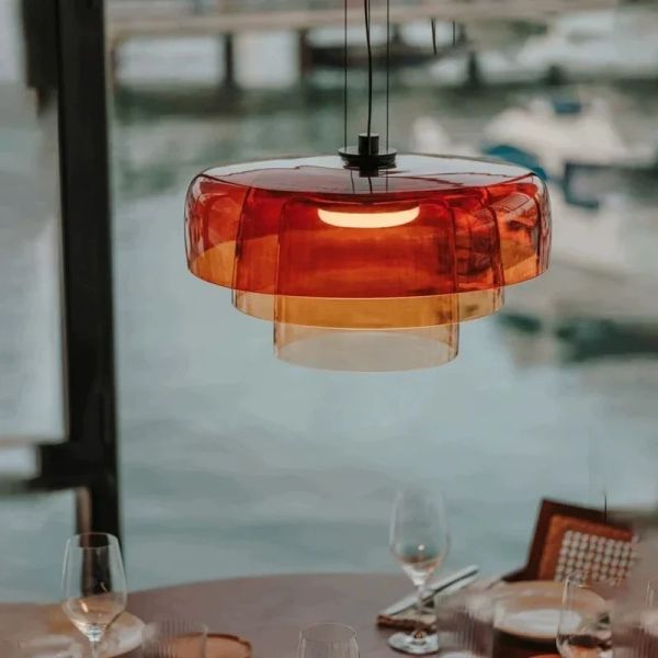Simple Vintage Glass Lampshade Pendant Lamps Minimalist Dining Room Cafe Bar LED Chandelier (WH-AP-674)