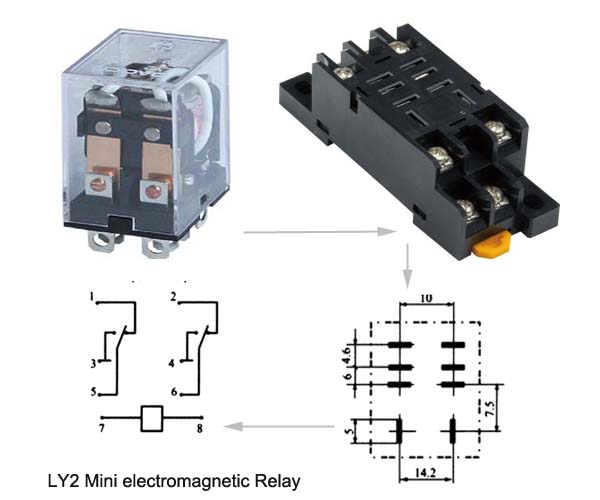 copper contacts LY2 electromagnetic power general purpose relay