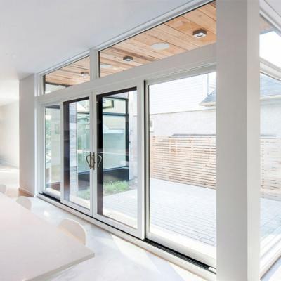 Smooth Operation Aluminum Sliding Door Laminated Glass Black Sliding Glass Doors