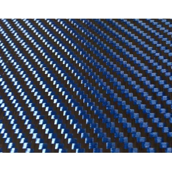 Orange Blue Hybrid Carbon Kevlar Fabric , 200GSM Aramid Carbon Mixed Cloth
