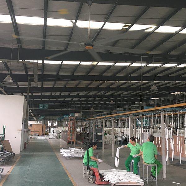Al-Mg Blade Material Ceiling Fan For Industrial Warehouse Cooling Pmsm Motor