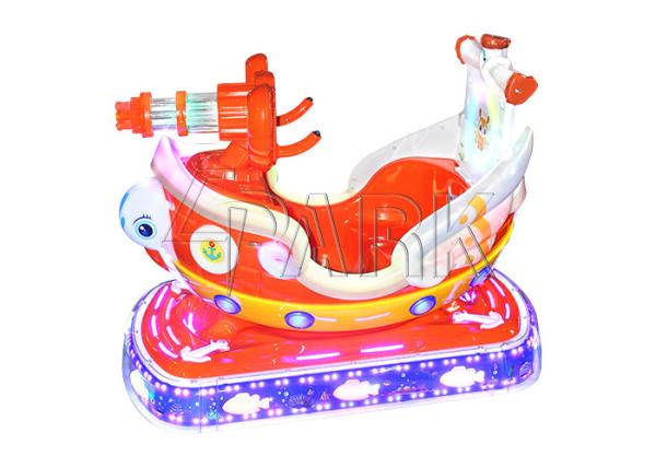 100W 220V Gun Battleship Kiddy Ride Machine Baby Rocking Car With Safety Belt