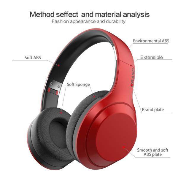 Wireless 40H Playtime Foldable Over Ear Headphones With Microphone Deep Bass Stereo Headset