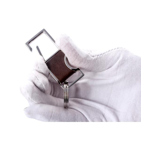 Customized Embossed Leather Keychain Holder In Polybag Packaging