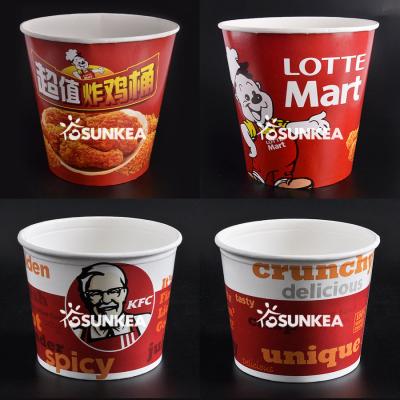 32-170oz Custom Logo Redondo Frango Fritado Balde de Papel Fast Food Caixa de Embalagem