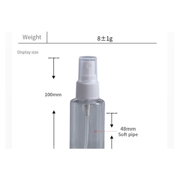 Recyclable 40ml Alcohol Transparent PET Spray Bottle 73*34mm