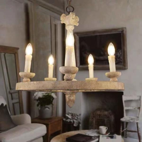 America cottage Farmhouse vintage wheel wooden chandelier woodern lamp(WH-CI-115)