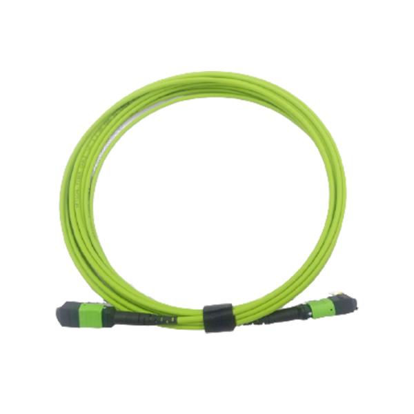 cabo de remendo frente e verso 125μm da fibra ótica de 100G OM5 LC ao verde-lima do ST