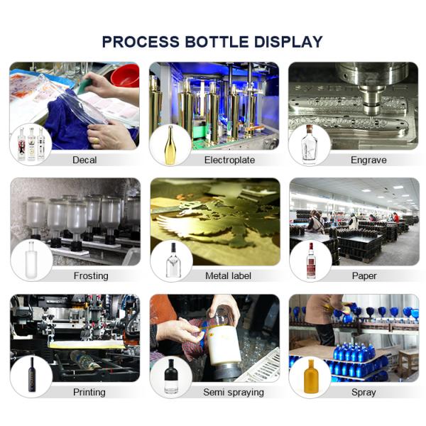 Engraving Surface Handling Glass Liquor Bottle 750ml 500ml for Whiskey Gin Vodka