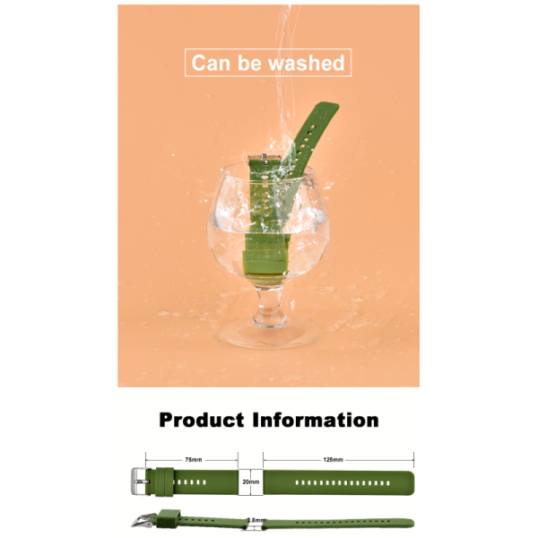 Quick-release Custom Silicone Watch Strap With Pin Buckle And Rubber Clasp | 18mm~22mm - SHX