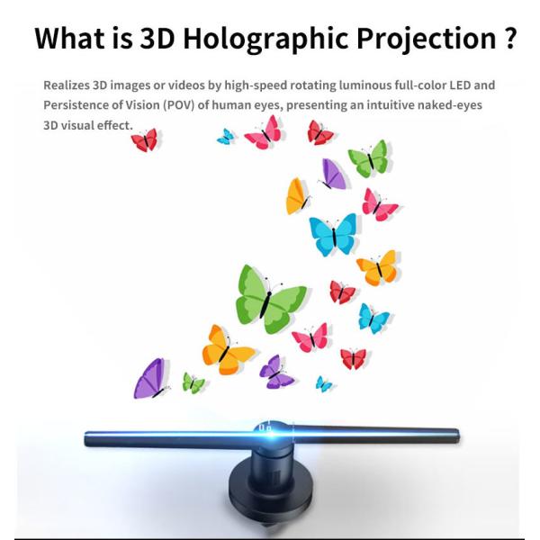 реклама Hologram 3D 52cm крытая показывает вентилятор СИД
