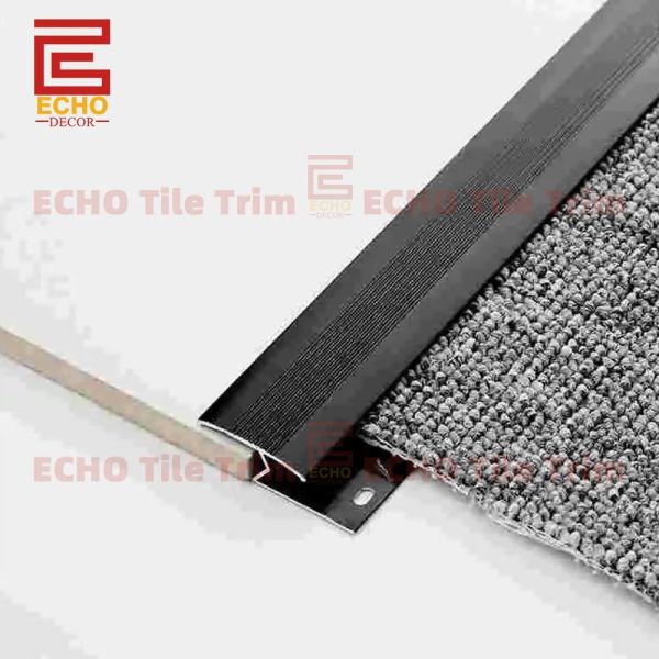 Black Laminate Threshold Z Bar Carpet Trim Metal Transition Strip