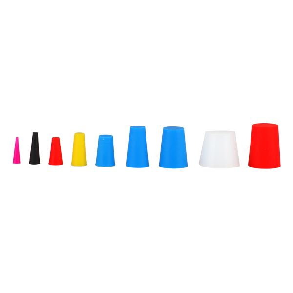 250pcs High Temperature Silicone Rubber Stoppers 9 Sizes Tapered Plug and Cone Plugs Durable Rubber Products Moulding Service