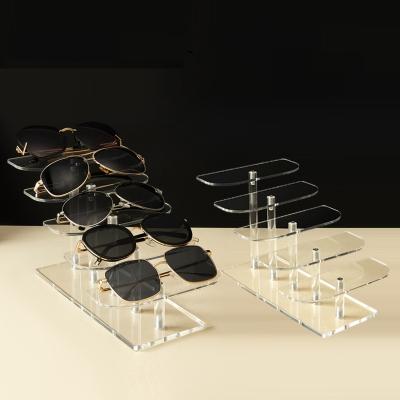 Custom Glasses Acrylic Display Stands Multi Layer Eyewear Display Rack 14cm 16cm