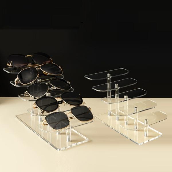 Custom Glasses Acrylic Display Stands Multi Layer Eyewear Display Rack 14cm 16cm