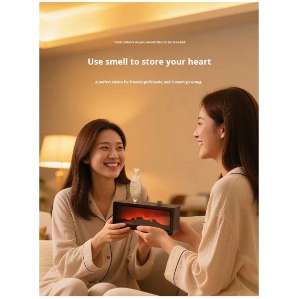 Christmas Wood Flame Aroma Diffuser with 0.5L Capacity USB Powered