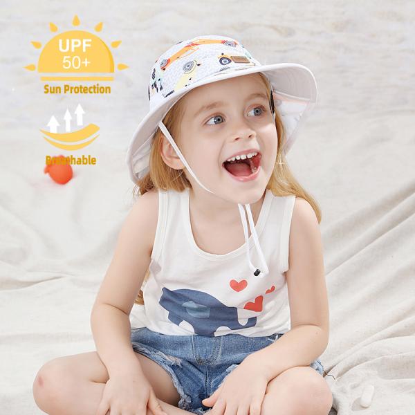 UPF Lightweight Breathable Bucket Hat UV Protection For Kids Children
