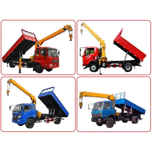 5 Ton Tipper Dump Truck With Crane Hydraulic Pump 4x2 170 HP Engine