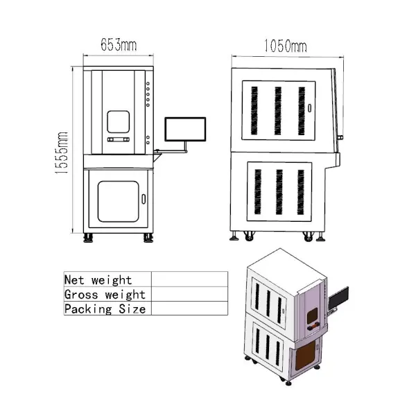Air Cooled 20W Enclosed Fiber Laser Marking Machine With IPG Raycus 1060nm