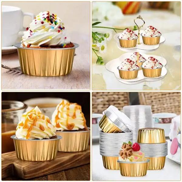 200ml Disposable Aluminum Foil Baking Cake Cup Container for Cheese Dessert Bread
