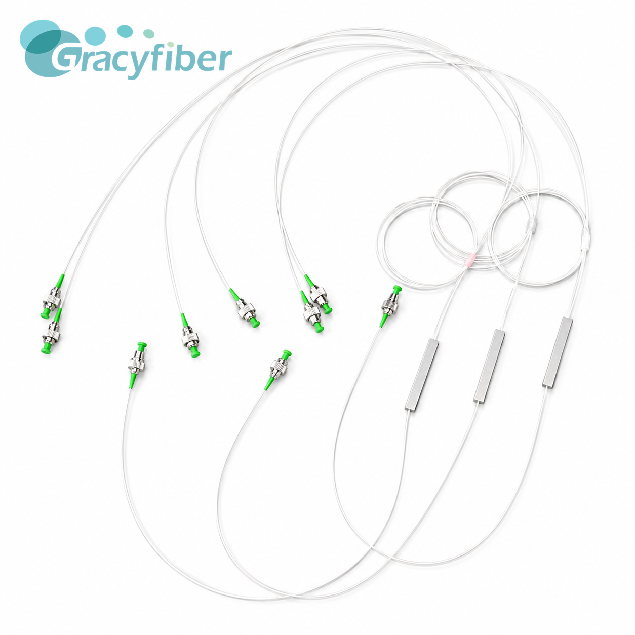 Polarization Maintaining 1x2 PLC Splitter PM1310 Panda Fiber FC APC Low Loss High Extinction Ratio for Optical Instrument