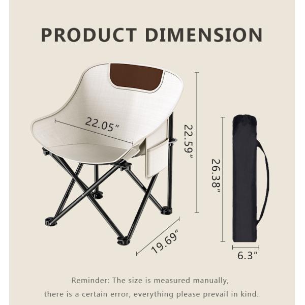 Silla de campamento de metal luna 150KG Capacidad 600D Tejido de Oxford