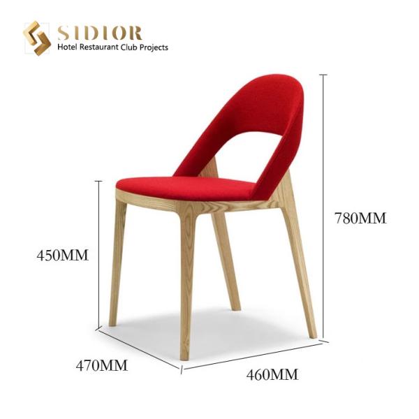 Modern Nordic Wooden Leg Dining Chair Fabric Upholstered Chairs H78cm
