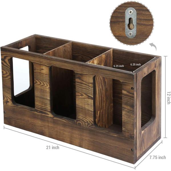 Wall Mounted Solid Burnt Wood Yoga Mat Holder Fitness Gym Foam Roller Storage Organizer Sports Exercise Mat Rack