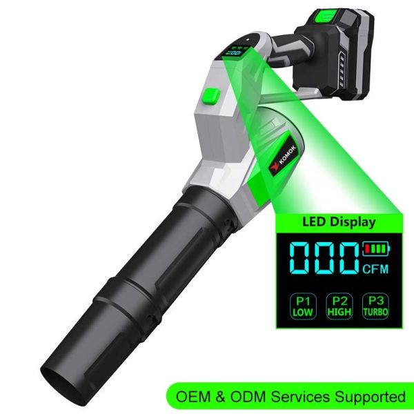 550W Brushless Leaf Blower Factory Direct | 21V 535CFM High Power Cordless Jet Blower with 180-Degree Rotating Grip & 3-Speed LED Screen | Bulk Buy Garden Power Tools