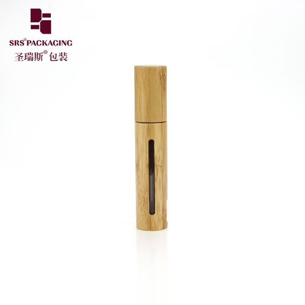 Biodegradable 10ML Bamboo Roll On With Bamboo Cap Empty Inner Glass Bottle In Stock