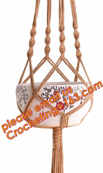 Wholesale 1pcs Macrame Plant Hanger Heavy Duty Patio Balcony Deck Ceiling For Round Square Containers Pots Indoor Decora