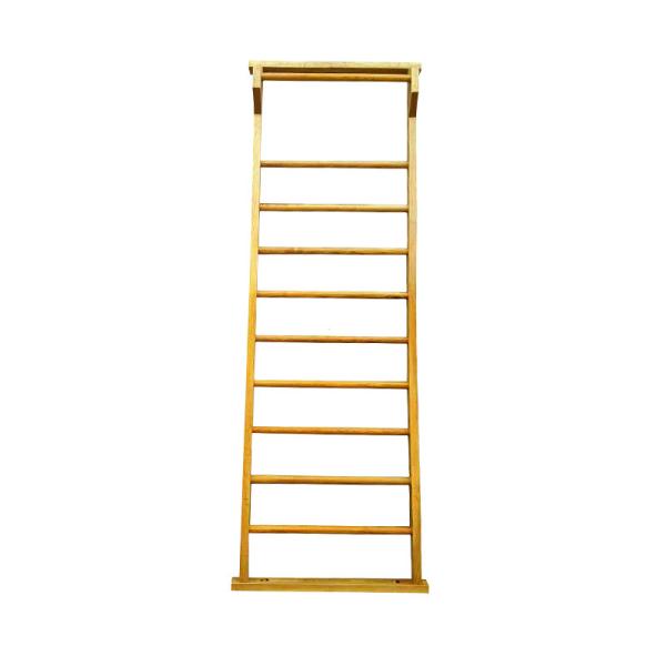 Customized Logo Availabled Red Pine Gymnastics Wall Bars Ladders for Wooden Yoga Stall